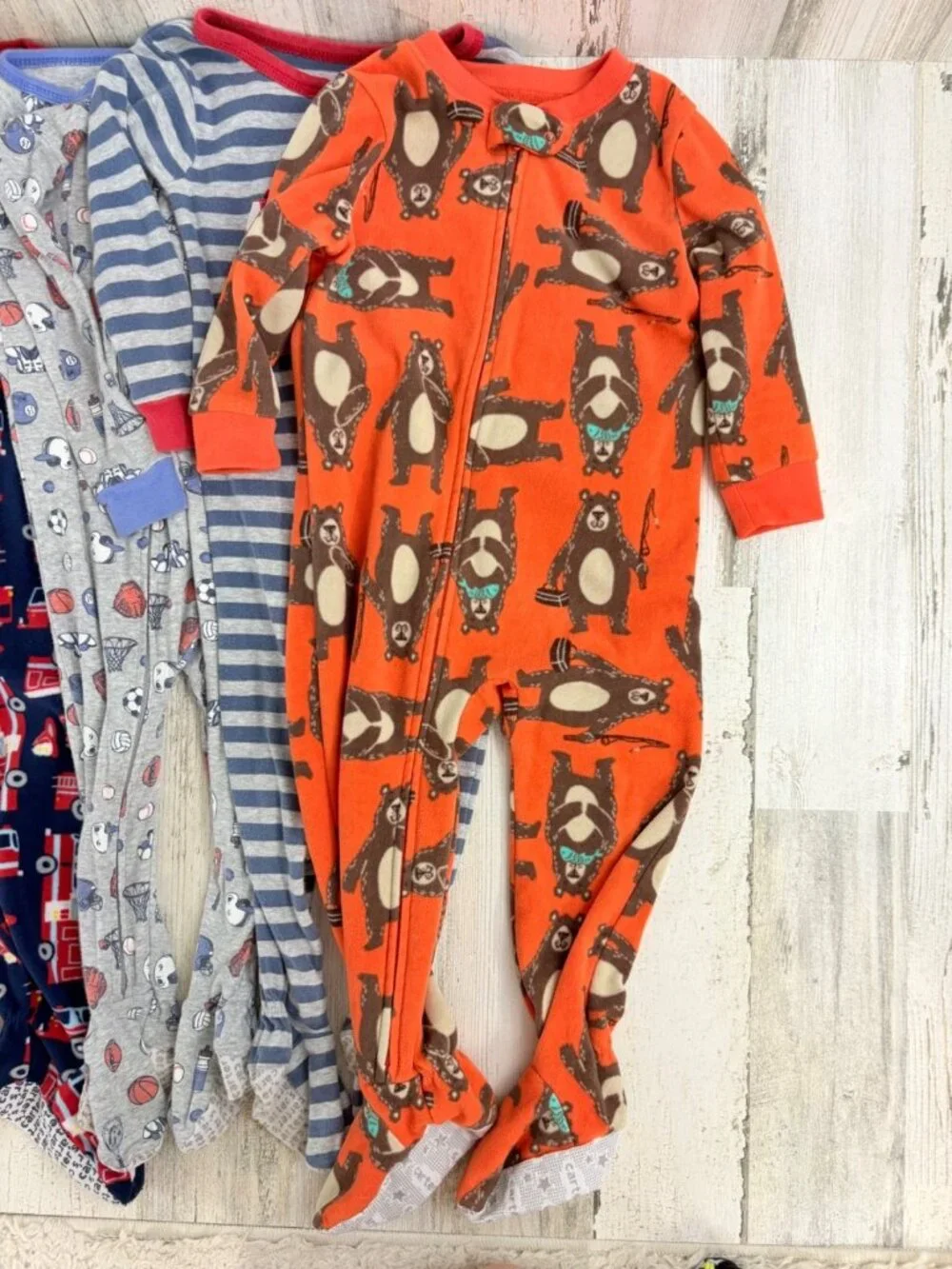 Carter's Sz 2T Lot of 6 Footed Pajama Sleeper Fleece